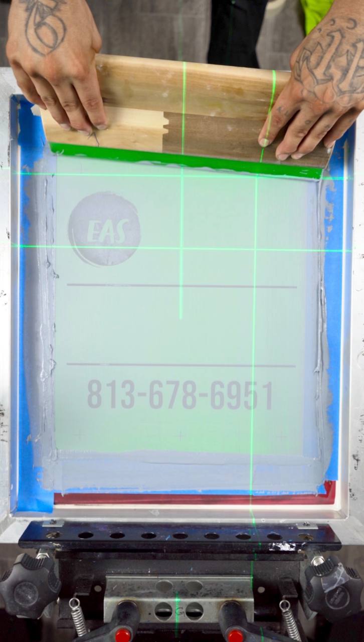 Screen setup in the shop